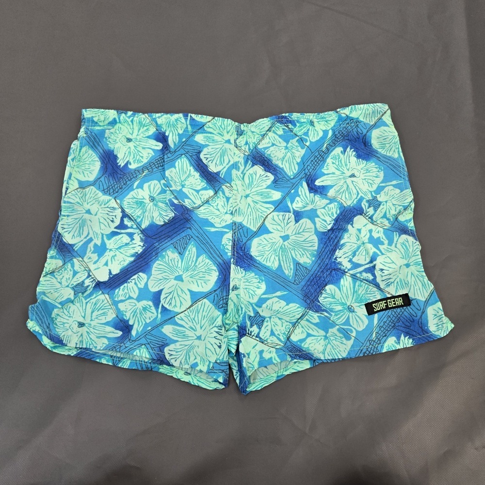 Vintage Surf‎ Gear Abstract Print Swim Trunks Board Shorts Mens Sz 36 - 38 Rare